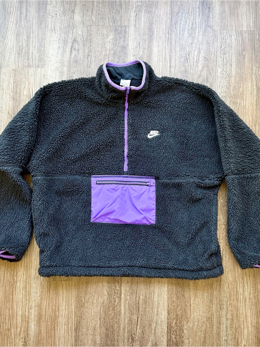Nike Club Fleece+ Winterized Anorak Mens M DQ4880-010 Black Purple